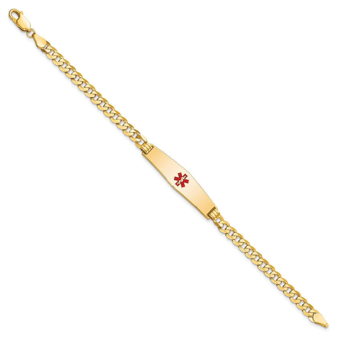 14K Yellow Gold Curb Link Medical ID Bracelet