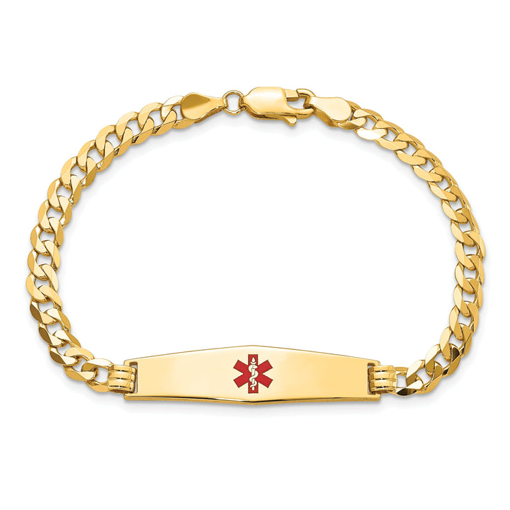 14K Yellow Gold Curb Link Medical ID Bracelet