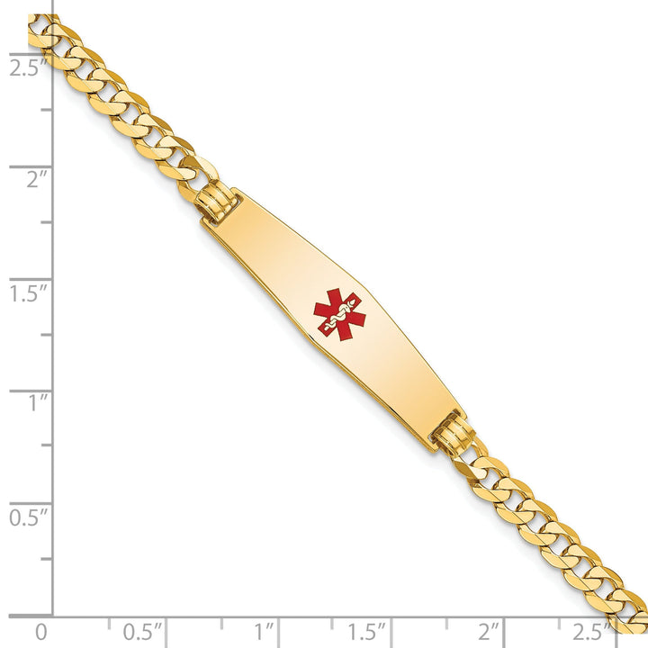 14K Yellow Gold Curb Link Medical ID Bracelet