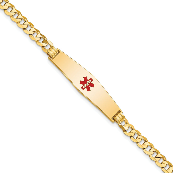 14K Yellow Gold Curb Link Medical ID Bracelet