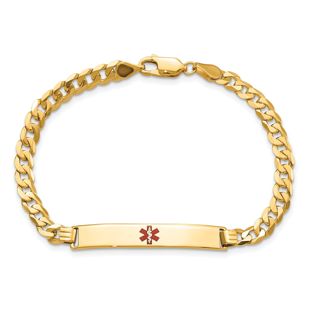 14K Yellow Gold Curb Link Medical ID Bracelet