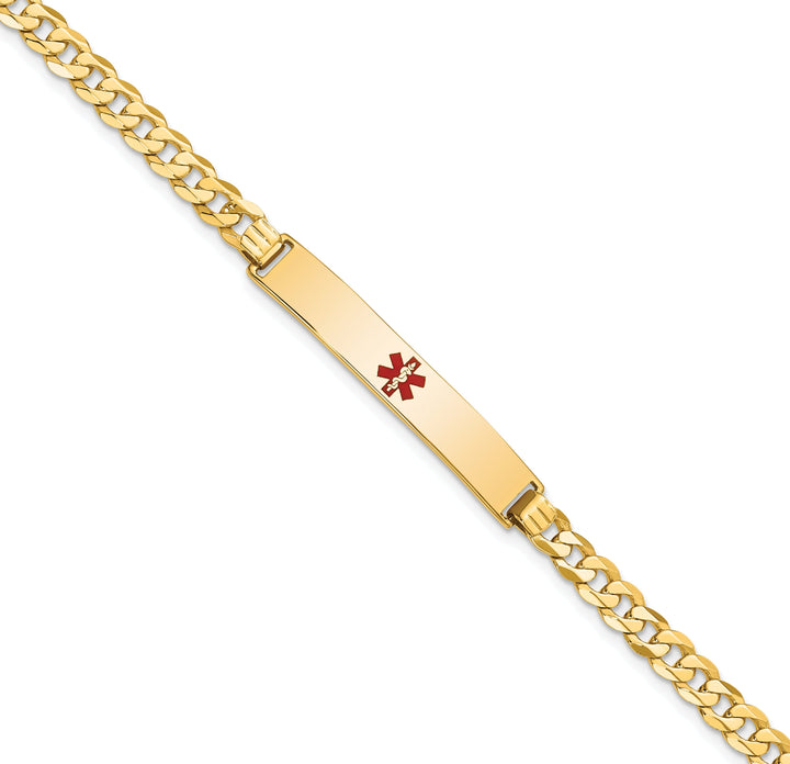 14K Yellow Gold Curb Link Medical ID Bracelet