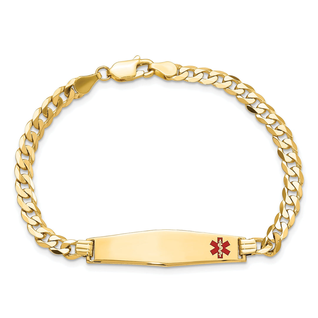 14K Yellow Gold Curb Link Medical ID Bracelet