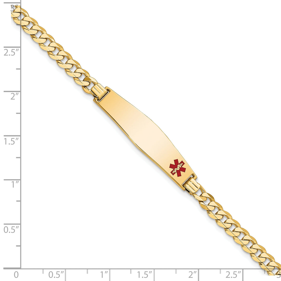 14K Yellow Gold Curb Link Medical ID Bracelet