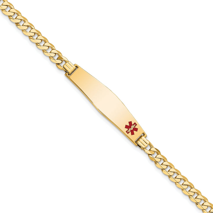 14K Yellow Gold Curb Link Medical ID Bracelet