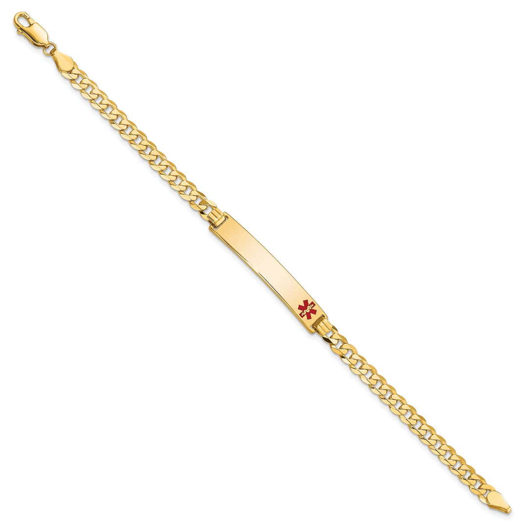 14K Yellow Gold Curb Link Medical ID Bracelet