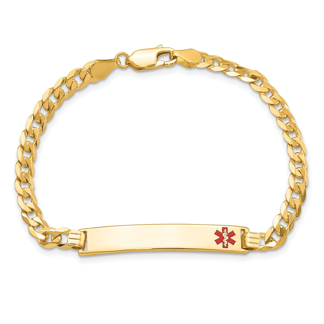 14K Yellow Gold Curb Link Medical ID Bracelet