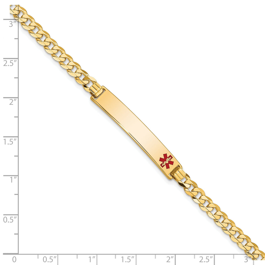 14K Yellow Gold Curb Link Medical ID Bracelet