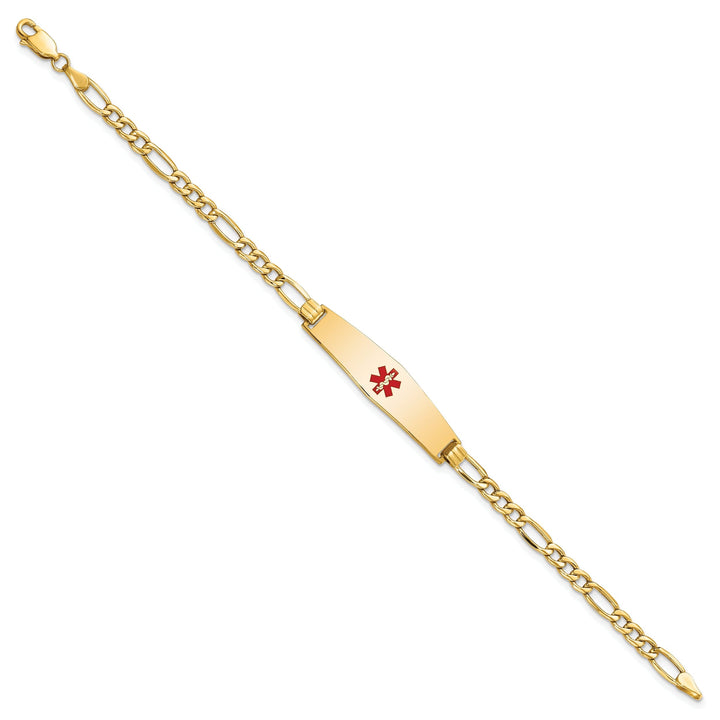 14K Yellow Gold Figaro Link Medical ID Bracelet