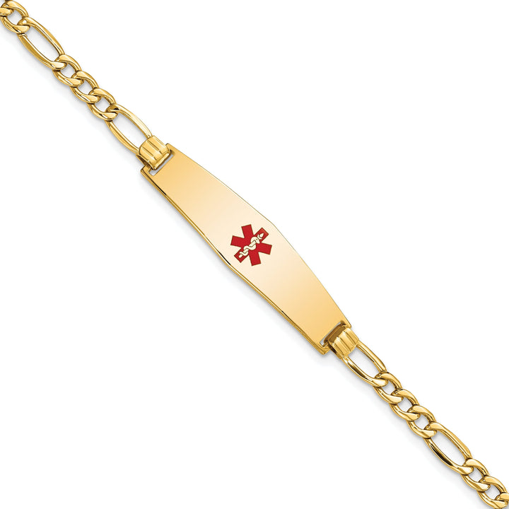 14K Yellow Gold Figaro Link Medical ID Bracelet