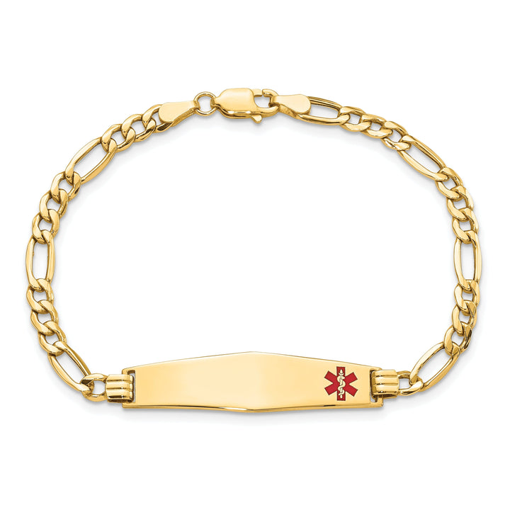 14K Yellow Gold Figaro Link Medical ID Bracelet