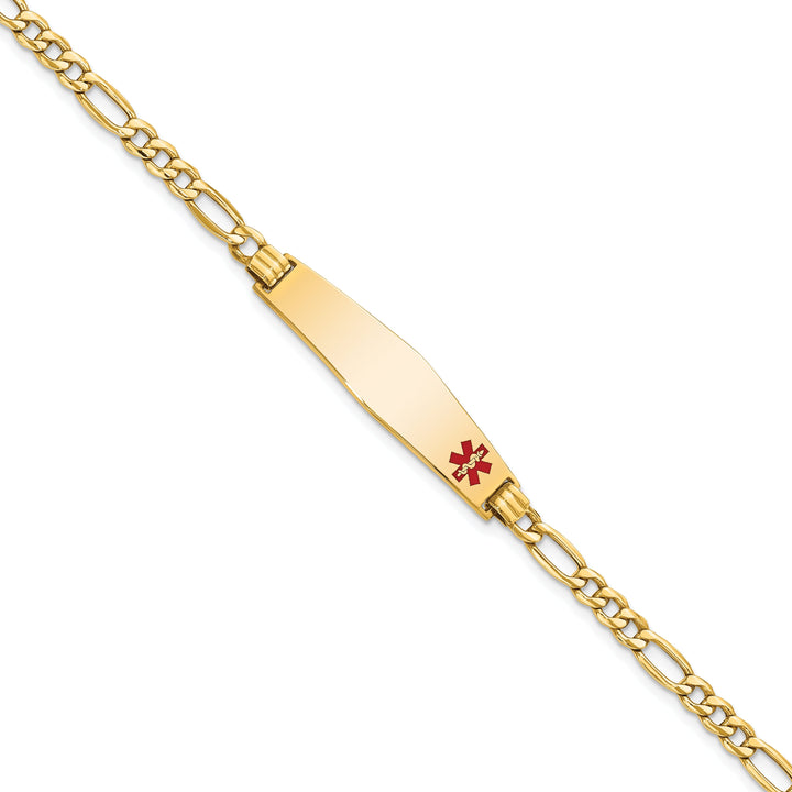 14K Yellow Gold Figaro Link Medical ID Bracelet