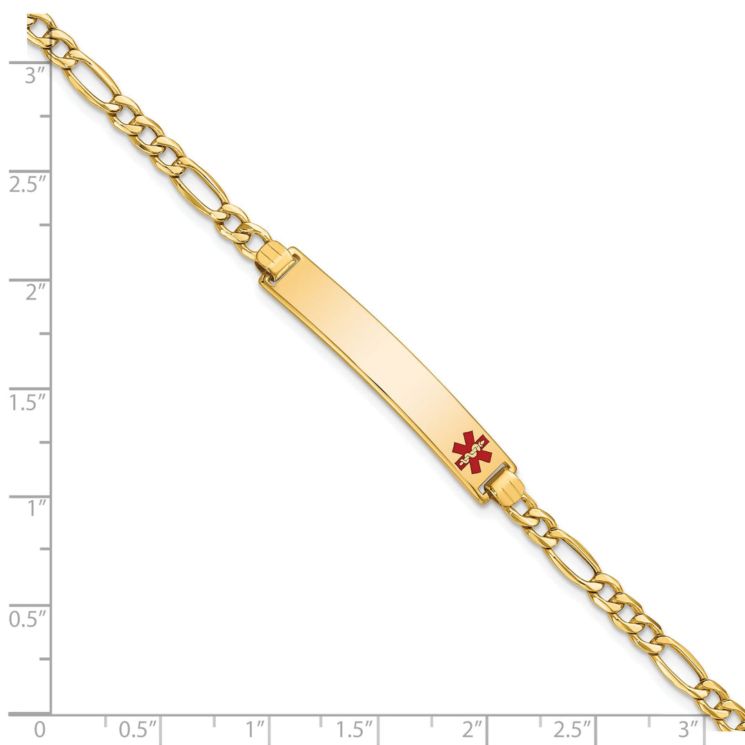 14K Yellow Gold Figaro Link Medical ID Bracelet