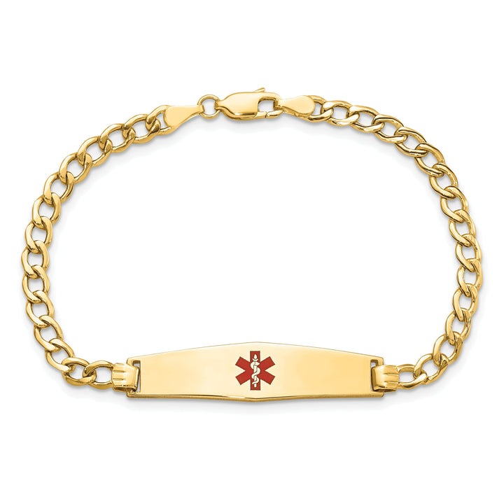 14K Yellow Gold Curb Link Medical ID Bracelet