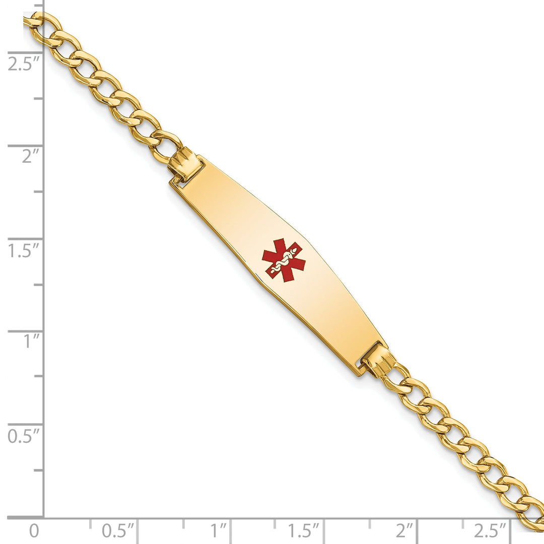 14K Yellow Gold Curb Link Medical ID Bracelet