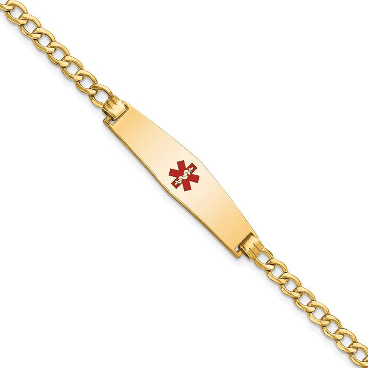 14K Yellow Gold Curb Link Medical ID Bracelet