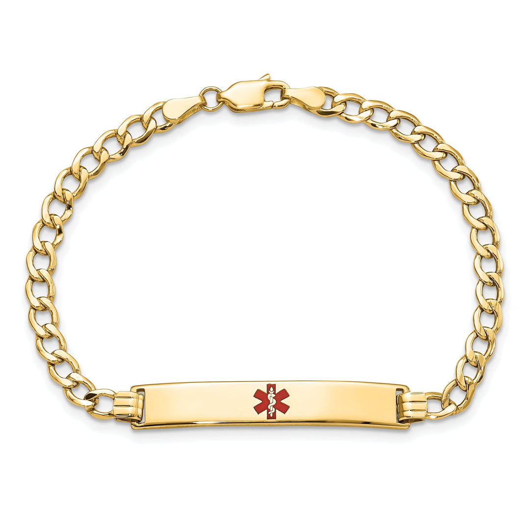 14K Yellow Gold Curb Link Medical ID Bracelet