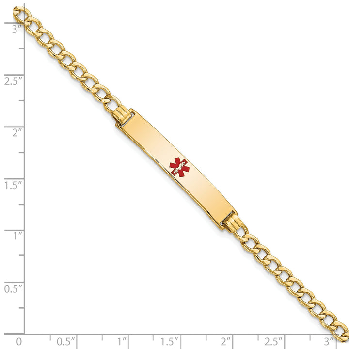 14K Yellow Gold Curb Link Medical ID Bracelet