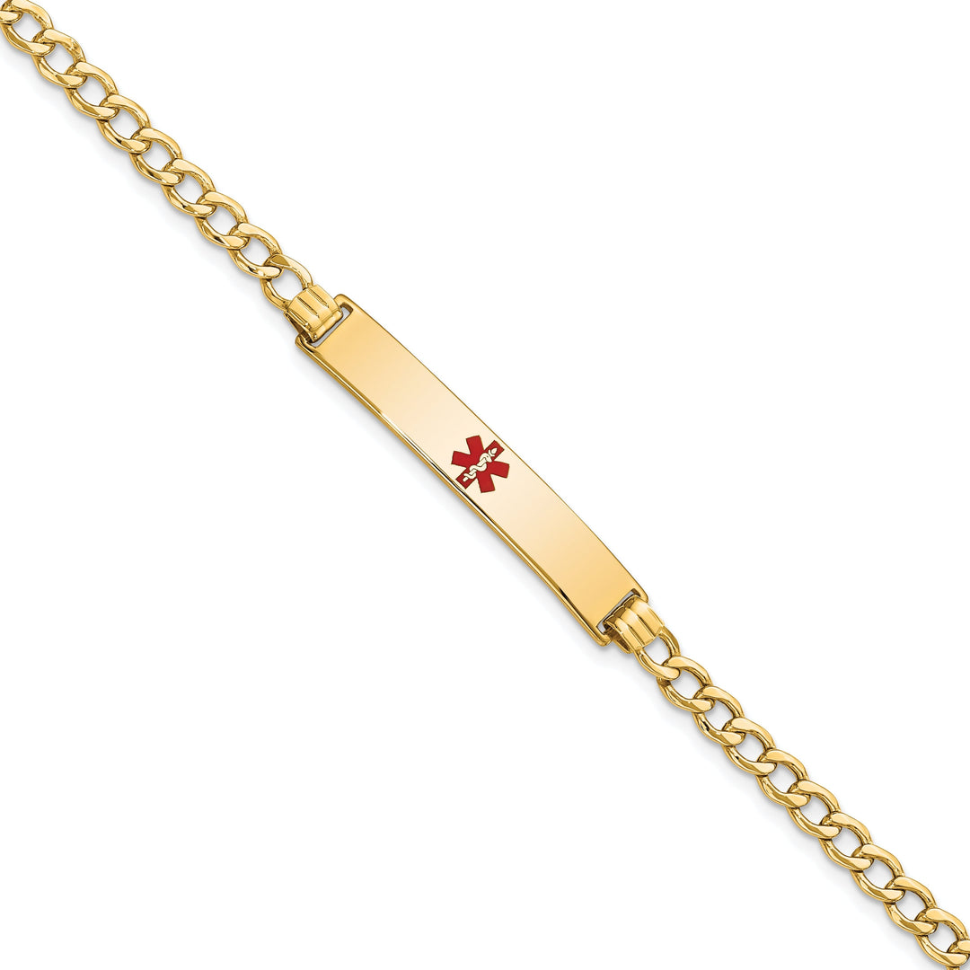 14K Yellow Gold Curb Link Medical ID Bracelet
