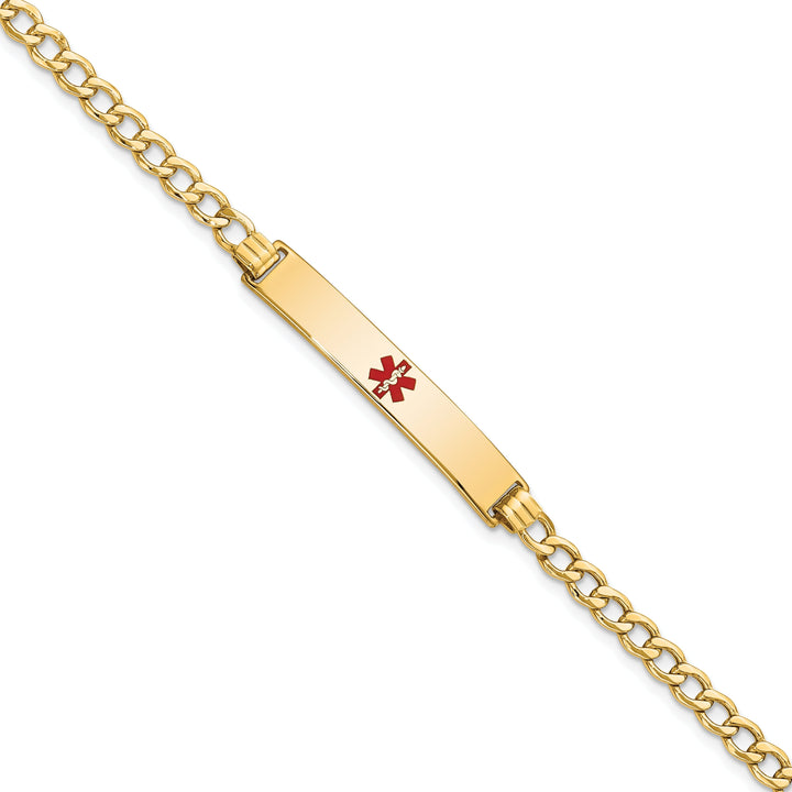 14K Yellow Gold Curb Link Medical ID Bracelet