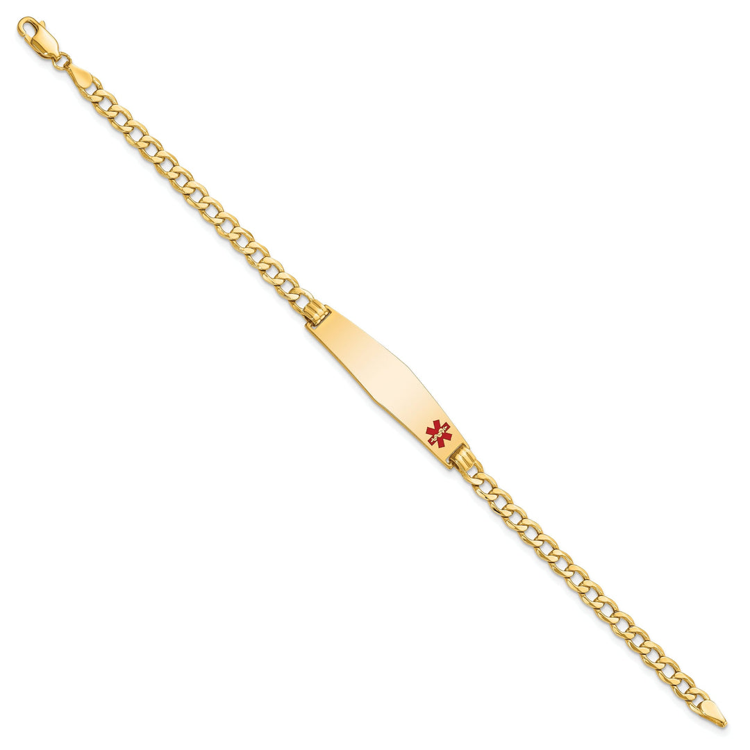 14K Yellow Gold Curb Link Medical ID Bracelet