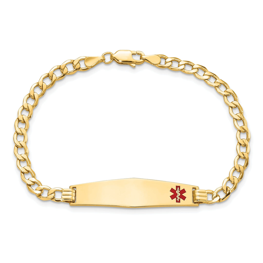 14K Yellow Gold Curb Link Medical ID Bracelet