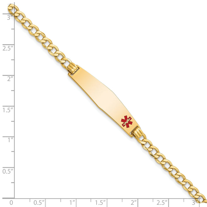 14K Yellow Gold Curb Link Medical ID Bracelet