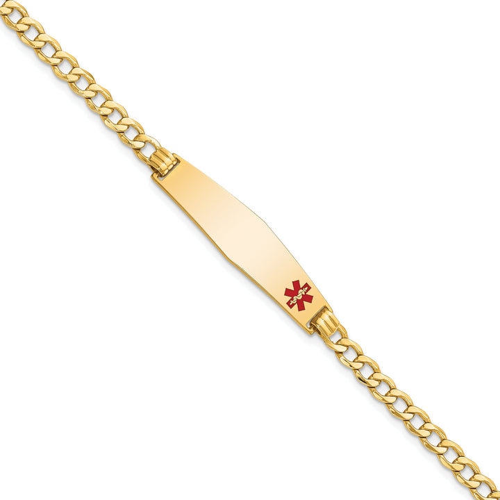 14K Yellow Gold Curb Link Medical ID Bracelet