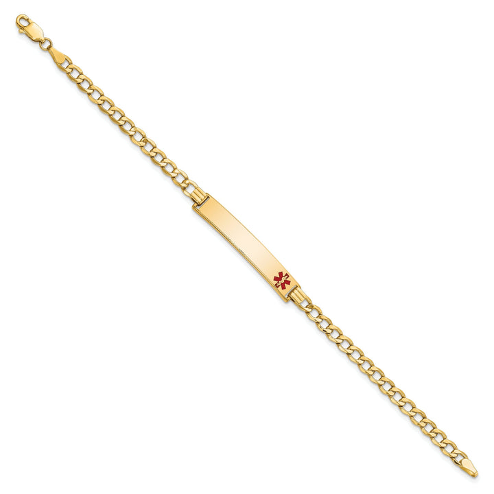 14K Yellow Gold Curb Link Medical ID Bracelet