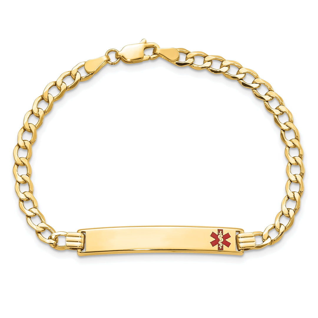 14K Yellow Gold Curb Link Medical ID Bracelet