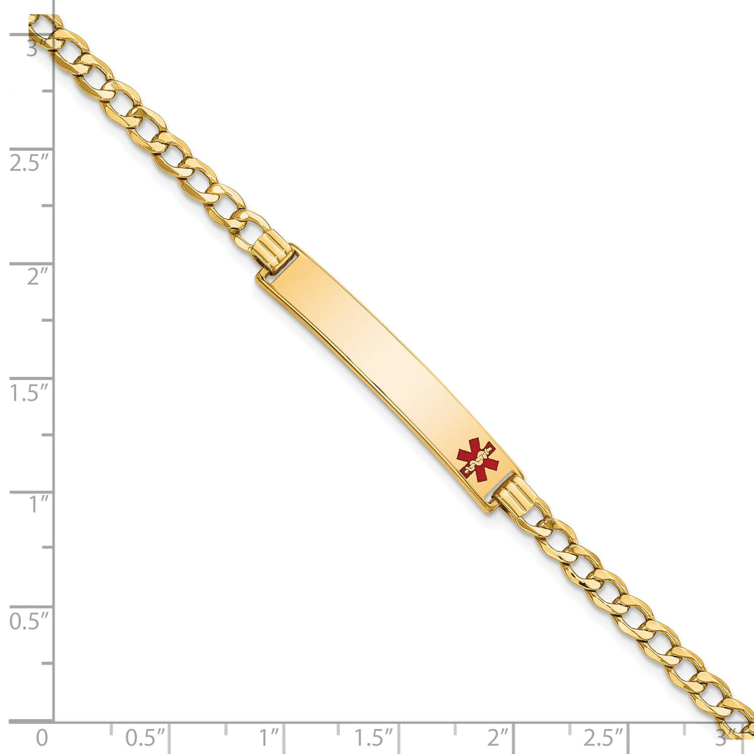 14K Yellow Gold Curb Link Medical ID Bracelet