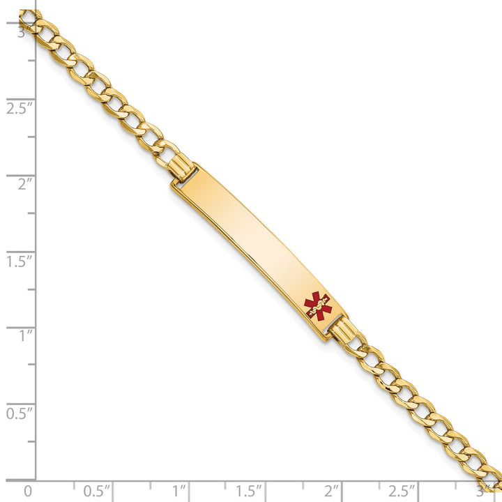 14K Yellow Gold Curb Link Medical ID Bracelet