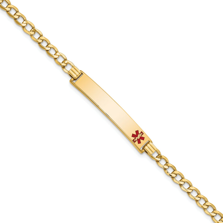 14K Yellow Gold Curb Link Medical ID Bracelet