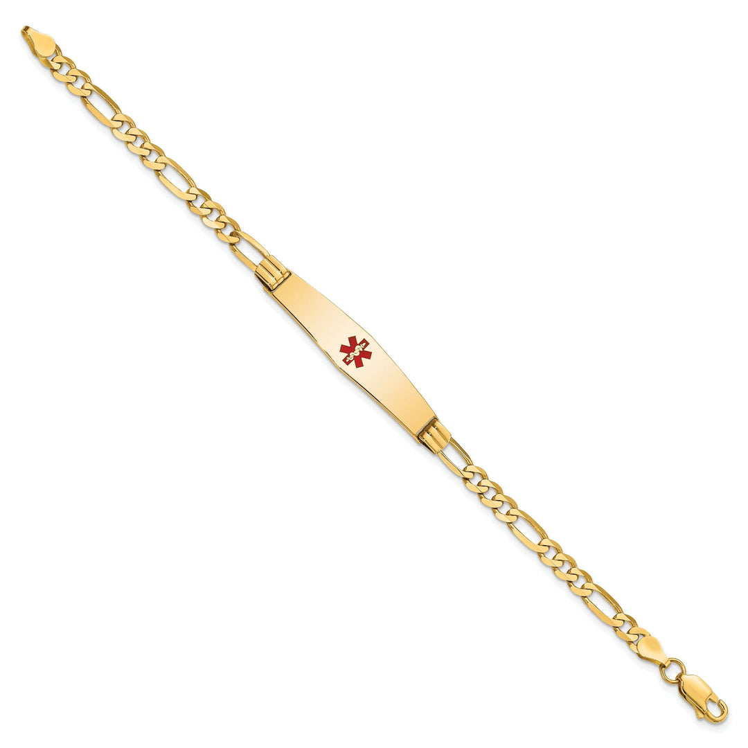 14K Yellow Gold Figaro Link Medical ID Bracelet