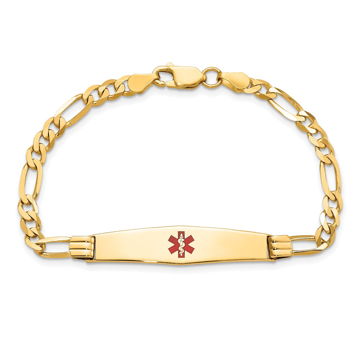 14K Yellow Gold Figaro Link Medical ID Bracelet