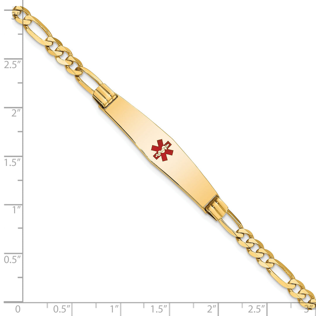 14K Yellow Gold Figaro Link Medical ID Bracelet