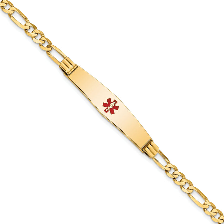 14K Yellow Gold Figaro Link Medical ID Bracelet