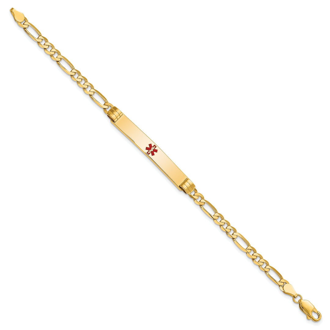 14K Yellow Gold Figaro Link Medical ID Bracelet