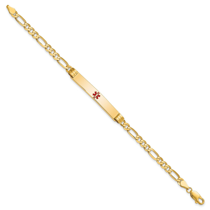 14K Yellow Gold Figaro Link Medical ID Bracelet