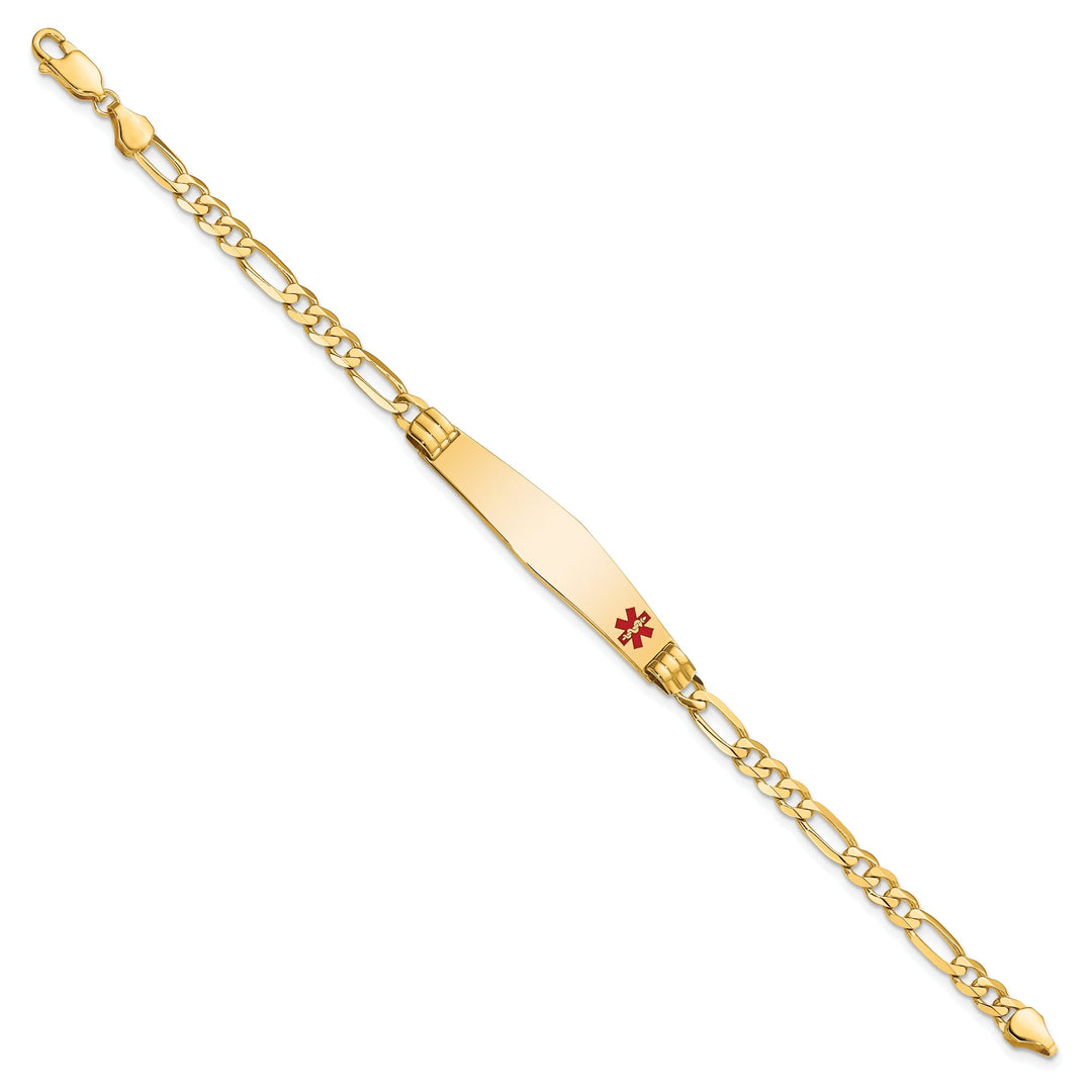 14K Yellow Gold Figaro Link Medical ID Bracelet