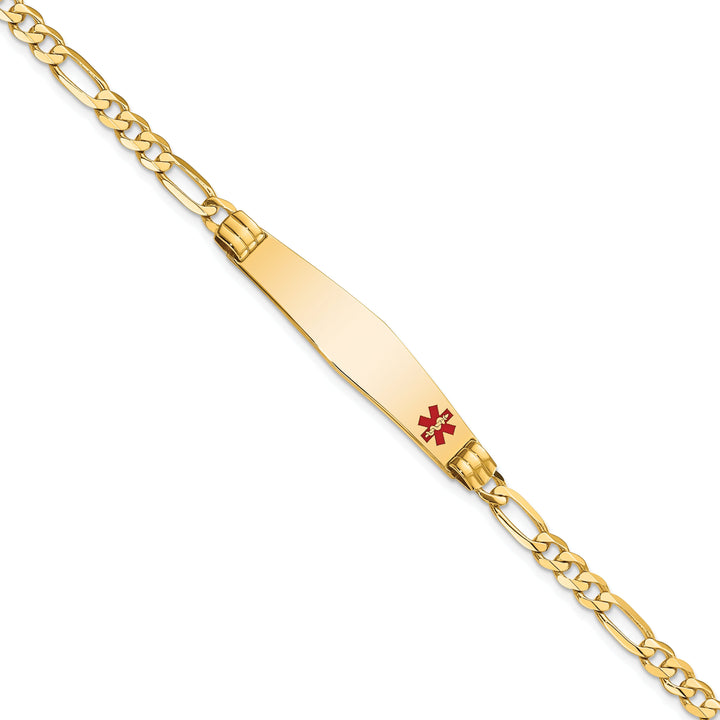 14K Yellow Gold Figaro Link Medical ID Bracelet