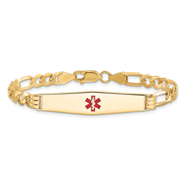 14K Yellow Gold Figaro Link Medical ID Bracelet