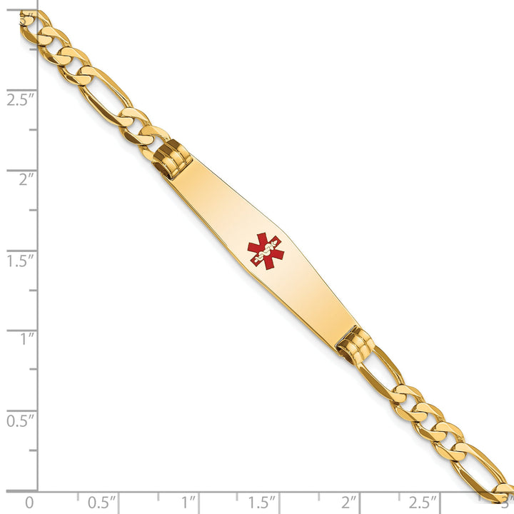 14K Yellow Gold Figaro Link Medical ID Bracelet