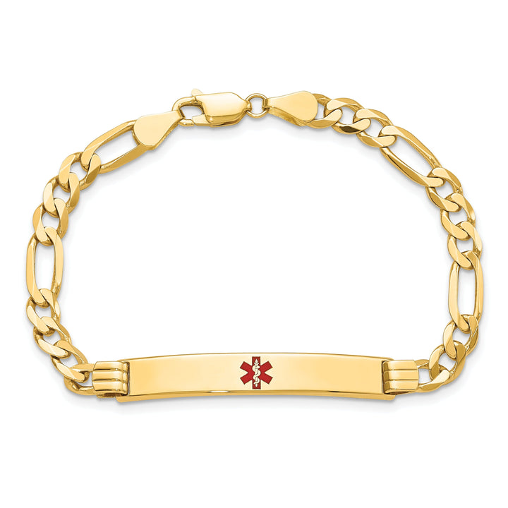 14K Yellow Gold Figaro Link Medical ID Bracelet