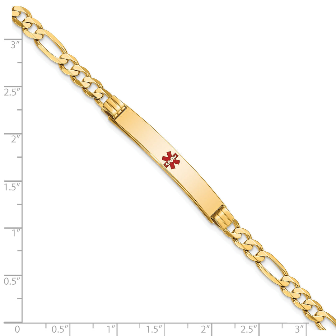 14K Yellow Gold Figaro Link Medical ID Bracelet