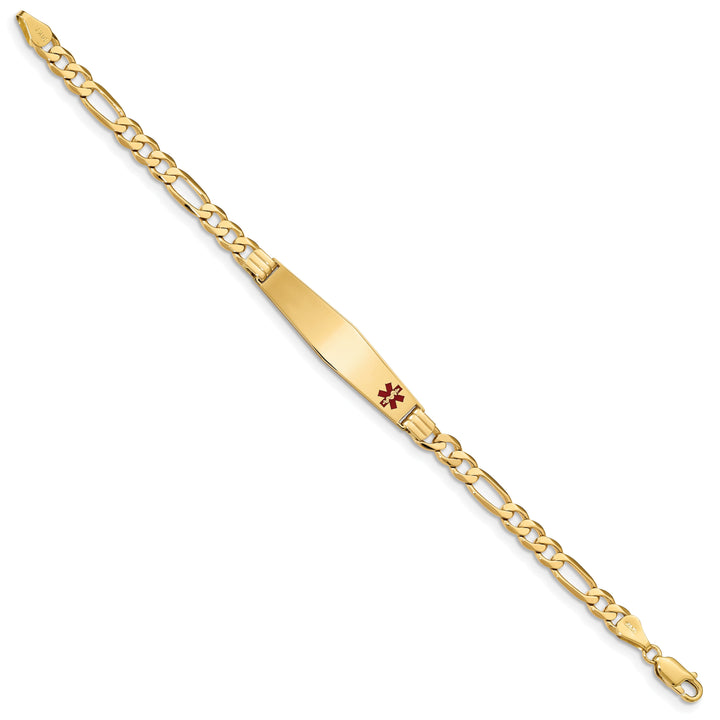 14K Yellow Gold Figaro Link Medical ID Bracelet