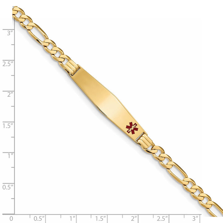 14K Yellow Gold Figaro Link Medical ID Bracelet