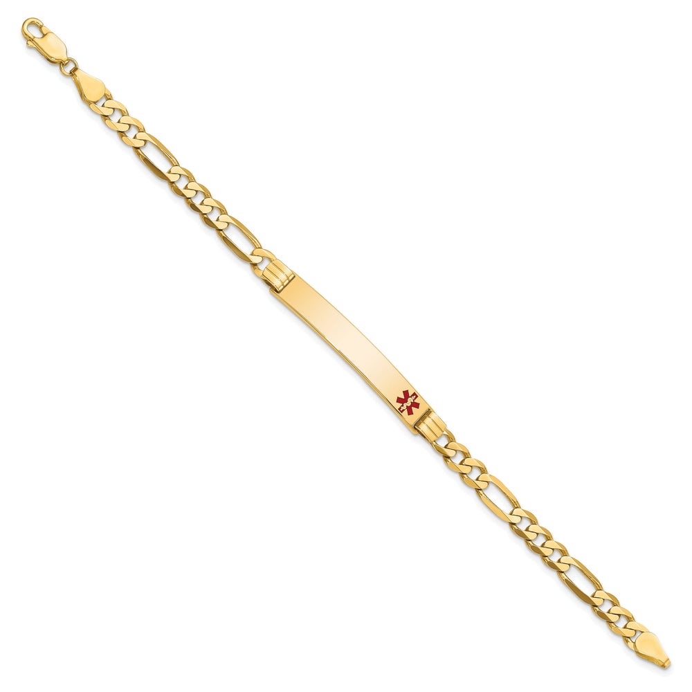 14K Yellow Gold Figaro Link Medical ID Bracelet