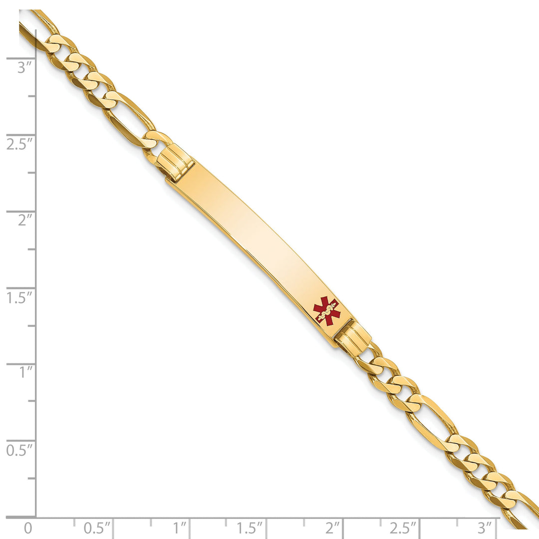 14K Yellow Gold Figaro Link Medical ID Bracelet