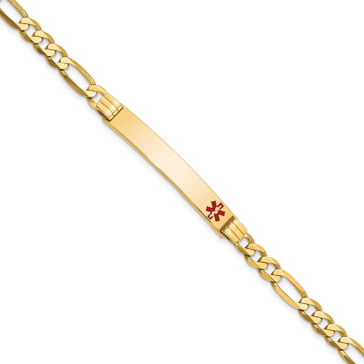 14K Yellow Gold Figaro Link Medical ID Bracelet